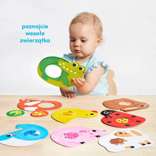 CzuCzu Pierwsze puzzle Maluszki, dla dzieci 1+, 8 układanek z dziurką na Arena.pl
