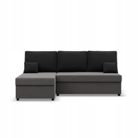 KANAPA NAROŻNIK KEMI SZARY CZARNY Rogówka Rozkładana BONELL