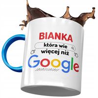 Kubek Błękitny Dla Bianki Przyjaciółki Prezent Z Nadrukiem Ze Zdjęciem