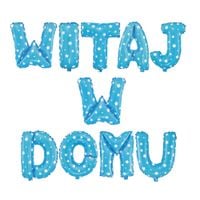 WITAJ W DOMU - zestaw balonów niebieskie w serca