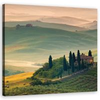 OBRAZ NA PŁÓTNIE Krajobraz Toskania Zielony