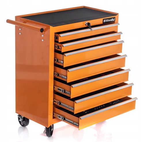SZAFKA POMARAŃCZOWA WARSZTATOWA WÓZEK NARZĘDZIOWY 688 EL. PRO 7 SZUFLAD na Arena.pl