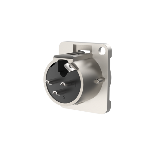 Gniazdo tablicowe panelowe montażowe złącze XLR 3-pin Męski RX3MD-NS Srebro na Arena.pl