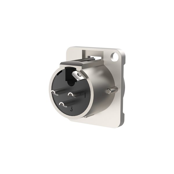 Gniazdo tablicowe panelowe montażowe złącze XLR 3-pin Męski RX3MD-NS Srebro zdjęcie 3