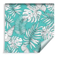Tapeta Dekoracyjna Piękne Turkusowe Liście Tropikalne