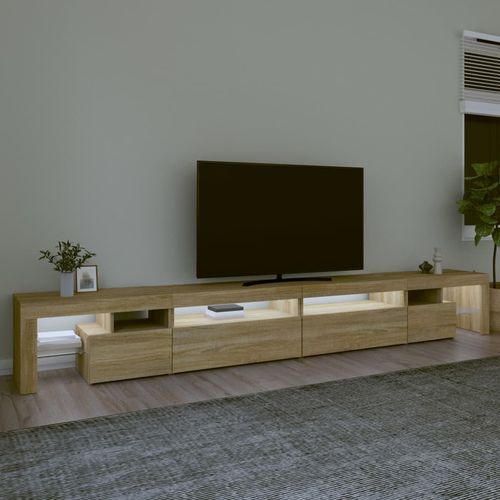 Szafka pod TV z oświetleniem LED, dąb sonoma, 290x36,5x40 cm na Arena.pl
