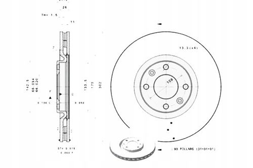 TARCZA HAM PRZOD 302X26 V BREMBO na Arena.pl