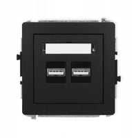 Karlik DECO Gniazdo USB podwójne czarny mat DECO-12-199