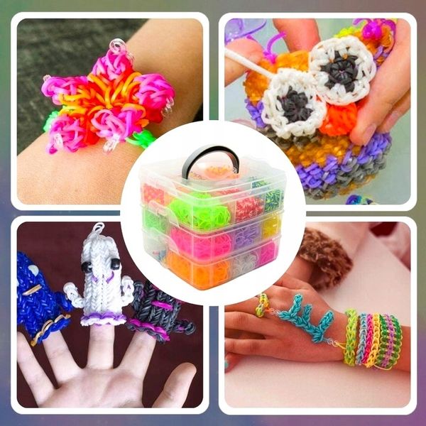 ZESTAW XL GUMEK DO ROBIENIA BRANSOLETEK GUMKI 3000 SZT. AKCESORIA ORGANIZER zdjęcie 3