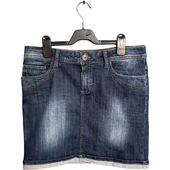 Spódnica Mini Bawełniana Krótka Stylowa Wygodna Granatowy 38