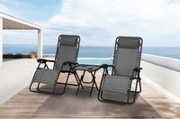 Leżaki ogrodowe zestaw 2 ze stolikiem Leżak ogrodowy składany Fotel plażowy