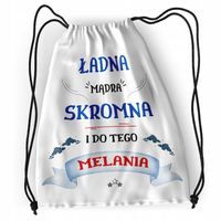 Plecak Dla Melanii Sportowy Szkolny Worek Torba Z Nadrukiem Ze Zdjęciem
