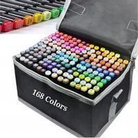 MARKERY ALKOHOLOWE 168 SZT Flamastry Mazaki Pisaki Dwustronne Pro + TORBA