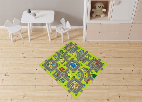 MATA PIANKOWA EDUKACYJNA PUZZLE GRUBE 1 CM MIASTO ULICE DROGI DLA DZIECI na Arena.pl