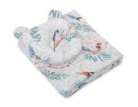 Kołderka z wypełnieniem i poduszka profilowana Miś - zestaw 2cz.