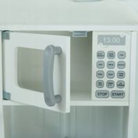 KUCHNIA DREWNIANA DLA DZIECI Z MIKROFALĄ + AKCESORIA