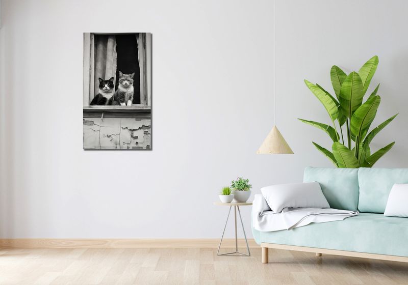 Obraz 50x90cm Para w Oknie zdjęcie 2