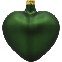 Bombka choinkowa szklana: Serce matowe: zielone