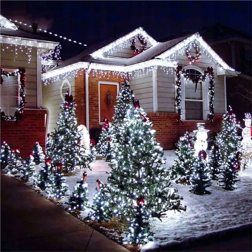 KURTYNA LED SOPLE 23m 500 LED BIAŁY ZIMNY FLASH IP44 LAMPKI ZEWNĘTRZNE na Arena.pl