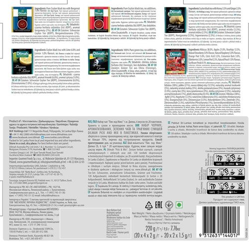 Zestaw Herbata Dilmah PICK'MIX 120 kopert na Arena.pl