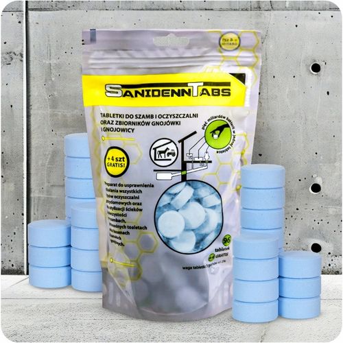 Tabletki bakterie do szamba i oczyszczalni SANIDENN 96+4 zapas na 2 na Arena.pl