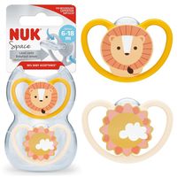 NUK Smoczek uspokajający ortodontyczny space LEW 2 sztuki 6-18 miesięcy