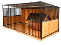 Kojec dla Psów 4x2m - drewniana podłoga - Ściany zabudowana drewnem TS687