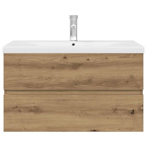 Szafka pod umywalkę z wbudowaną umywalką i baterią dąb artisan na Arena.pl