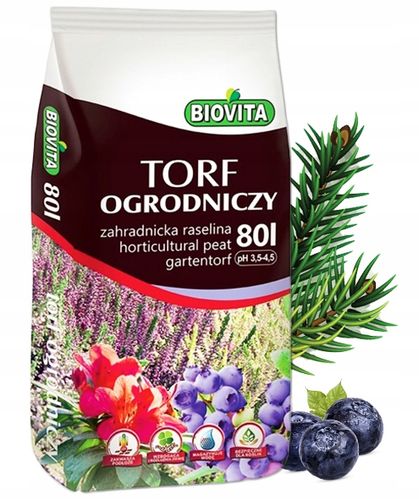 Torf Ogrodniczy Kwaśny 3,5-4,5 pH 80L BIOVITA na Arena.pl