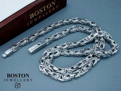 GRUBY SREBRNY ŁAŃCUSZEK NA SZYJĘ SPLOT KRÓLEWSKI na Arena.pl