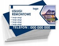 Wizytówki REKLAMOWE Foliowane 1000 szt USŁUGI REMONTOWE różne wzory