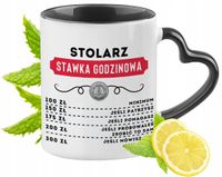 Kubek Czarny Z Uszkiem W Kształcie Serca Dla Stolarza Na Prezent