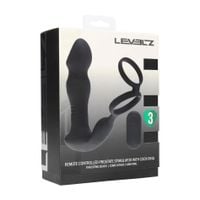 masażer prostaty levelz wibrujący z pierścieniem silikonowy czarny