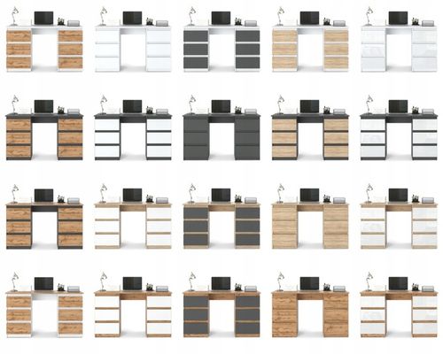 Biurko Białe 120cm Biurko szkolne 6 szuflad Stolik dla dziecka na Arena.pl