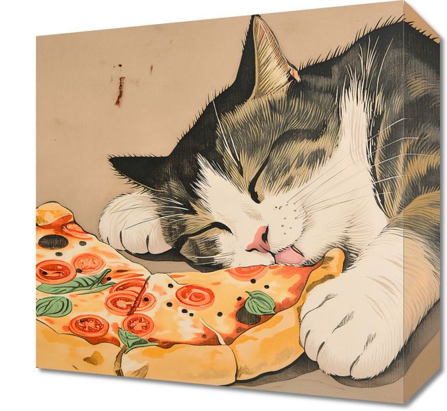 Obraz 30x30cm Pizza Dla Kota zdjęcie 1