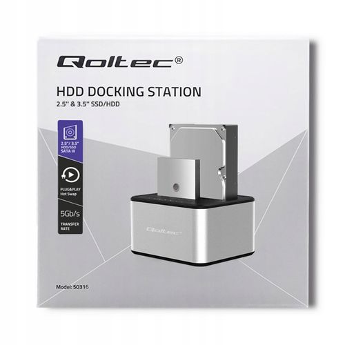 Qoltec Stacja dokująca dysków 2x HDD/SSD 2.5"/3.5" SATA USB 3.0 Klonowanie na Arena.pl