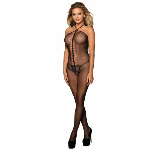 subblime 951979 siatkowy bodystocking z czarnym topem halter, uniwersalny na Arena.pl