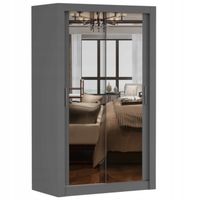 Szafa przesuwna MILAN 120x64 SZARY/SZARY+LUSTRO półki pojemna PRODUCENT