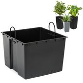 Wkład wymienny z uchwytami czarny 38,5x28 cm 38L do doniczek Lamela