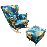 Fotel Bujany Liście + Podnóżek ze schowkiem + Poduszka