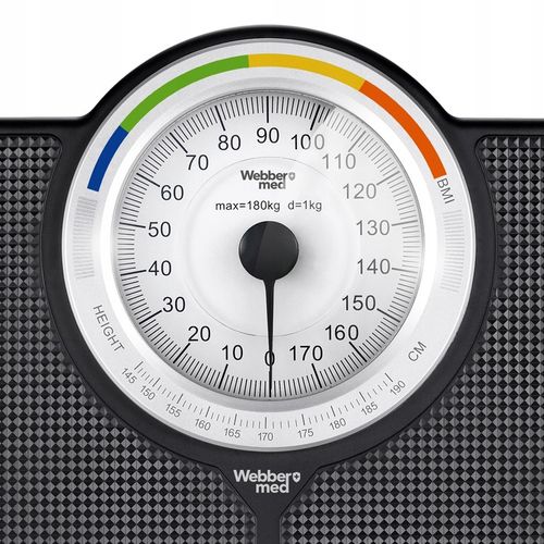 Klasyczna Waga Łazienkowa MECHANICZNA Analogowa do 180 KG CZARNA na Arena.pl