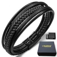 LECERTO SKÓRZANA BRANSOLETKA MĘSKA REGULOWANA 19-20,5 PREMIUM GRAWER GRATIS