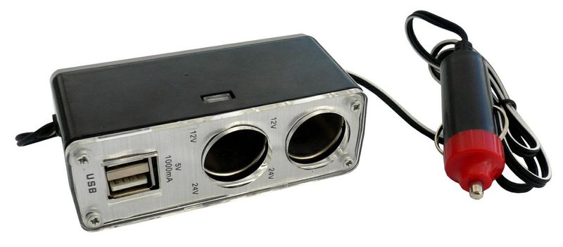 ROZGAŁĘZIACZ 2-WEJŚCIOWY +2 x USB zdjęcie 1