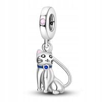 Zawieszka SREBRO 925 Charms Koralik Kotek
