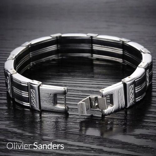 SREBRNA BRANSOLETKA MĘSKA BRANSOLETA 925 MASYWNA GRAWER NA PREZENT DLA TATY na Arena.pl