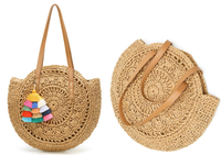 Torebka na RAMIĘ A4 PLECIONA BOHO KOSZYK + BRELOK