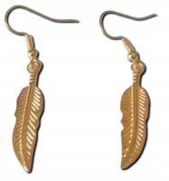 Biżuteria Kolczyki ZŁOTE Piórka Modne Subtelne Prześliczne dla Niej Prezent