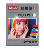 20X PAPIER FOTOGRAFICZNY ACTIVEJET A4 100G BŁYSK DO DRUKAREK ATRAMENTOWYCH