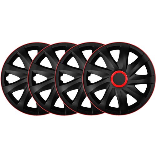 4x Kołpaki 16 KANDO CZARNO CZERWONE TUNING na Arena.pl