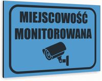 Tabliczka znak informacyjny 30x20 Antracyt MIEJSCOWOŚĆ MONITOROWANA Dibond